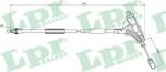 LPR C0640B трос, стояночная тормозная система на PEUGEOT 406 (8B)