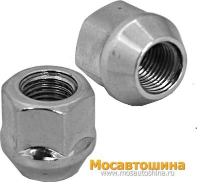LS HN-1107S закрытая колёсная гайка M12×1,5, высота 17 мм, конус, ключ 19 мм, хром