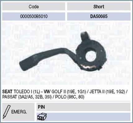 Magneti Marelli 000050085010 выключатель на колонке рулевого управления на VW PASSAT Variant (3A5, 35I)