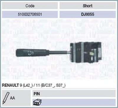 Magneti Marelli 510032706501 выключатель на колонке рулевого управления на RENAULT 11 (B/C37_)