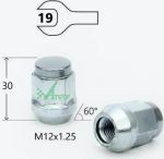 Матрикс 401444 Гайка M12x1.25x35 хром конус с выступом ключ 19мм