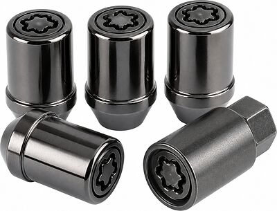 Секретные гайки Matrix 726448F2 BC M14x1,5x36, чёрный хром, конус — 4 шт. + ключ