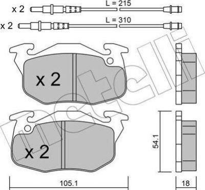 METELLI 22-0037-4 комплект тормозных колодок, дисковый тормоз на PEUGEOT 106 I (1A, 1C)