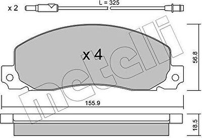 METELLI 22-0098-0 комплект тормозных колодок, дисковый тормоз на RENAULT TRAFIC фургон (TXX)