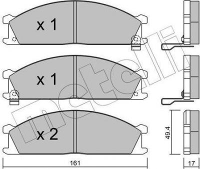 METELLI 22-0107-1 комплект тормозных колодок, дисковый тормоз на NISSAN VANETTE автобус (C22)