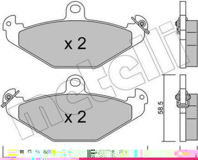 METELLI 22-0165-0 комплект тормозных колодок, дисковый тормоз на RENAULT LAGUNA I (B56_, 556_)
