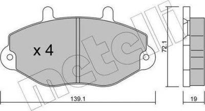 METELLI 22-0195-0 комплект тормозных колодок, дисковый тормоз на FORD TRANSIT c бортовой платформой/ходовая часть (E_ _)
