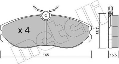 METELLI 22-0198-0 комплект тормозных колодок, дисковый тормоз на NISSAN SERENA (C23M)