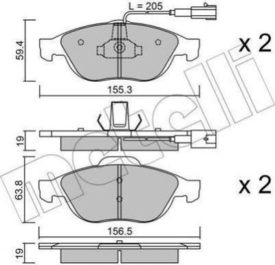 METELLI 22-0220-0 комплект тормозных колодок, дисковый тормоз на ALFA ROMEO 156 (932)