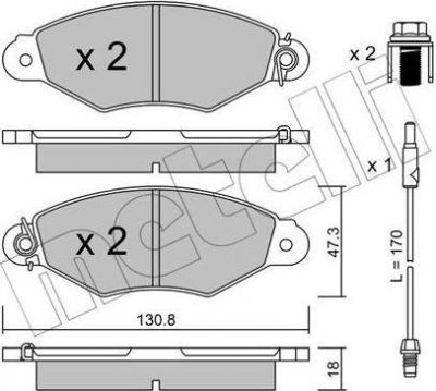 METELLI 22-0253-1 комплект тормозных колодок, дисковый тормоз на NISSAN KUBISTAR фургон (X80)