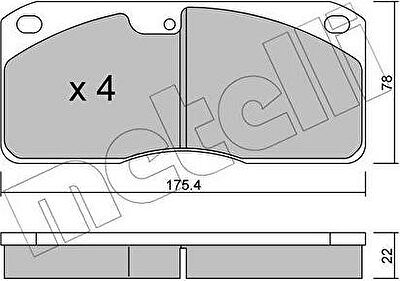 METELLI 22-0270-0 комплект тормозных колодок, дисковый тормоз на NISSAN ATLEON