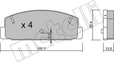 METELLI 22-0302-1 Комплект тормозных колодок, диско