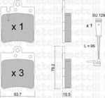 METELLI 22-0344-1K комплект тормозных колодок, дисковый тормоз на MERCEDES-BENZ C-CLASS купе (CL203)