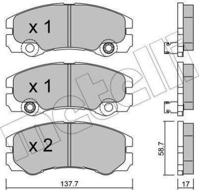 METELLI 22-0357-1 комплект тормозных колодок, дисковый тормоз на OPEL FRONTERA B (6B_)