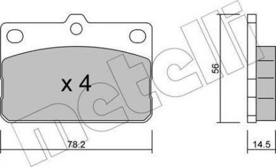 METELLI 22-0440-0 комплект тормозных колодок, дисковый тормоз на TOYOTA COROLLA (KE)