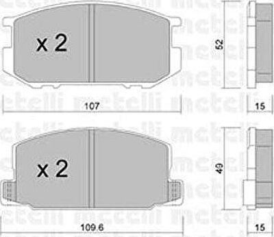 METELLI 22-0441-0 комплект тормозных колодок, дисковый тормоз на TOYOTA CELICA купе (RA4_, TA4_)