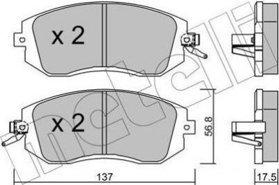 METELLI 22-0500-1 комплект тормозных колодок, дисковый тормоз на TOYOTA GT 86 купе (ZN6_)