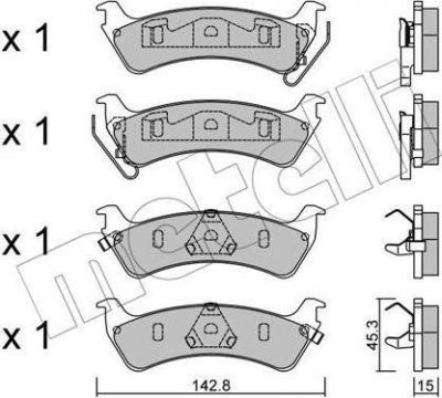 METELLI 22-0527-0 комплект тормозных колодок, дисковый тормоз на JEEP GRAND CHEROKEE I (ZJ)