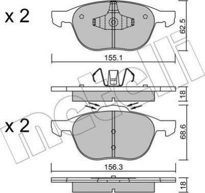METELLI 22-0534-1 комплект тормозных колодок, дисковый тормоз на FORD FOCUS III седан
