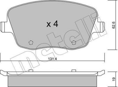 METELLI 22-0547-0 комплект тормозных колодок, дисковый тормоз на VW POLO (9N_)