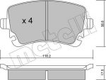 METELLI 22-0554-2 комплект тормозных колодок, дисковый тормоз на VW MULTIVAN V (7HM, 7HN, 7HF, 7EF, 7EM, 7EN)