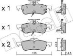 METELLI 22-0556-2 комплект тормозных колодок, дисковый тормоз на HONDA CIVIC IX (FK)