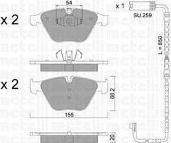 METELLI 22-0558-7K комплект тормозных колодок, дисковый тормоз на 3 (E90)