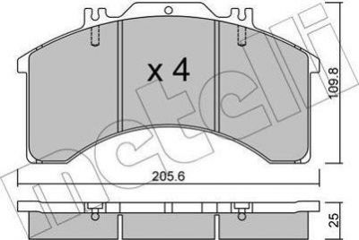 METELLI 22-0580-0 комплект тормозных колодок, дисковый тормоз на IVECO EuroCargo