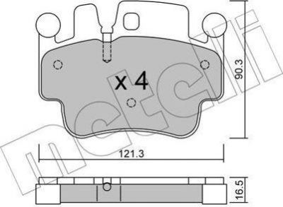 METELLI 22-0657-0 комплект тормозных колодок, дисковый тормоз на PORSCHE BOXSTER (987)