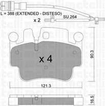 METELLI 22-0657-1K комплект тормозных колодок, дисковый тормоз на PORSCHE BOXSTER (987)