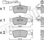 METELLI 22-0661-1 комплект тормозных колодок, дисковый тормоз на VW MULTIVAN V (7HM, 7HN, 7HF, 7EF, 7EM, 7EN)