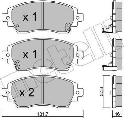 METELLI 22-0750-0 комплект тормозных колодок, дисковый тормоз на TOYOTA COROLLA Compact (_E11_)
