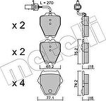 METELLI 22-0774-1 комплект тормозных колодок, дисковый тормоз на AUDI A6 Avant (4B5, C5)