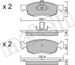 METELLI 22-0802-0 комплект тормозных колодок, дисковый тормоз на RENAULT LOGAN I универсал (KS_)
