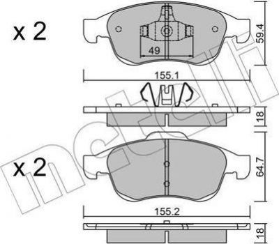 METELLI 22-0817-0 комплект тормозных колодок, дисковый тормоз на RENAULT MEGANE III Наклонная задняя часть (BZ0_)
