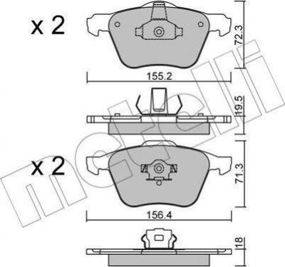 METELLI 22-0833-0 комплект тормозных колодок, дисковый тормоз на VOLVO XC90 I