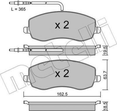 METELLI 22-0847-0 комплект тормозных колодок, дисковый тормоз на FIAT ULYSSE (179AX)