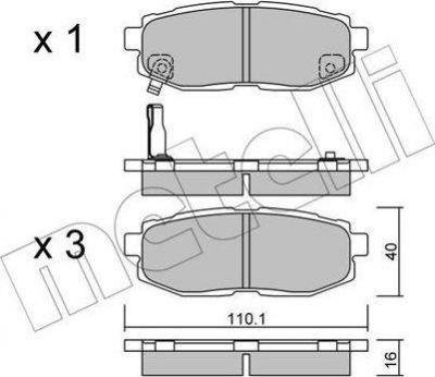 METELLI 22-0875-0 комплект тормозных колодок, дисковый тормоз на TOYOTA GT 86 купе (ZN6_)