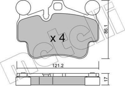 METELLI 22-0892-0 комплект тормозных колодок, дисковый тормоз на PORSCHE BOXSTER (987)