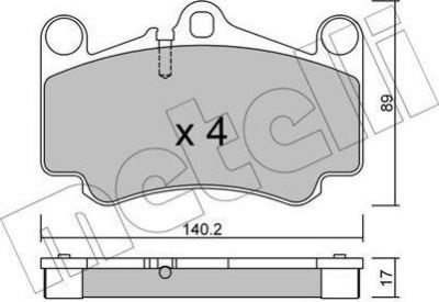 METELLI 22-0893-0 комплект тормозных колодок, дисковый тормоз на PORSCHE 911 (997)