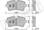 METELLI 22-0955-0 комплект тормозных колодок, дисковый тормоз на AUDI A8 (4H_)