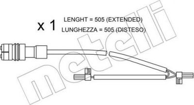 METELLI SU.219 сигнализатор, износ тормозных колодок на PORSCHE BOXSTER (987)