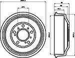 MINTEX MBD041 тормозной барабан на PEUGEOT BOXER автобус (230P)