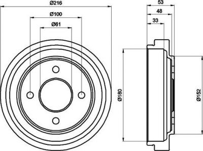 MINTEX MBD049 тормозной барабан на NISSAN MICRA II (K11)