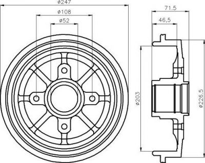 MINTEX MBD055 тормозной барабан на PEUGEOT 206 SW (2E/K)