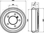 MINTEX MBD113 тормозной барабан на MERCEDES-BENZ T1 c бортовой платформой/ходовая часть (602)