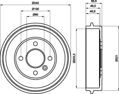 MINTEX MBD131 тормозной барабан на VOLVO 460 L (464)
