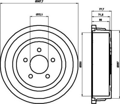 MINTEX MBD185 тормозной барабан на DODGE CARAVAN