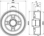 MINTEX MBD261 тормозной барабан на NISSAN MICRA III (K12)