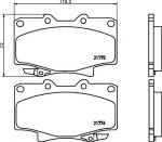 MINTEX MDB1695 комплект тормозных колодок, дисковый тормоз на TOYOTA LAND CRUISER 80 (_J8_)